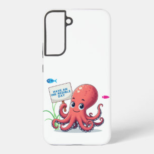 Schattige, cartooneske octopus met vis samsung galaxy hoesje