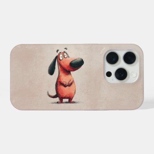 Schattige Cartoonhond Schets Illustratie iPhone Hoesje (Achterkant horizontaal)