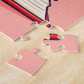 Schattige Cartoonkat Draagt Bril Legpuzzel (Zijkant)