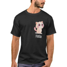 Schattige Cartoonkat zegt Hallo