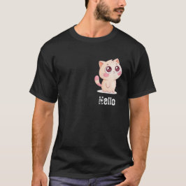 Schattige Cartoonkat zegt Hallo T-shirt