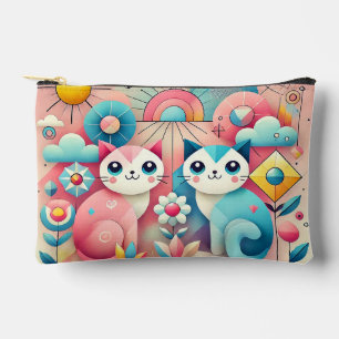 Schattige Cartoonkatten in een natuurtafereel Etui