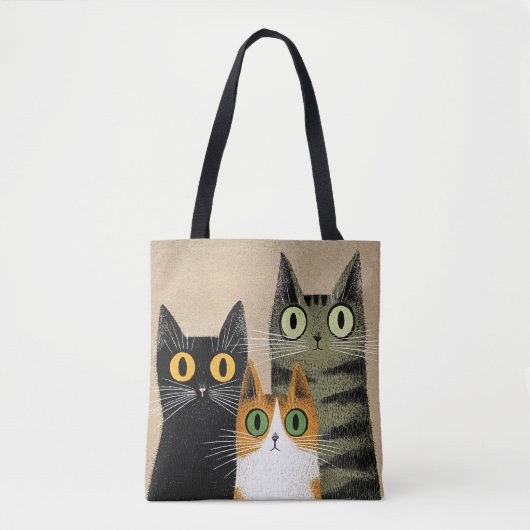 Schattige Cartoonkatten Tote Bag (Voorkant)