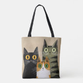 Schattige Cartoonkatten Tote Bag (Achterkant)