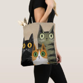 Schattige Cartoonkatten Tote Bag (Dichtbij)
