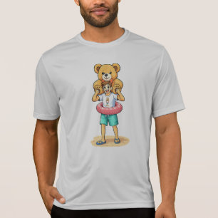 Schattige Cartoonman met Reusachtige Teddybeer Zom T-shirt