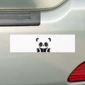 Schattige cartoonpanda bumpersticker (Op auto)