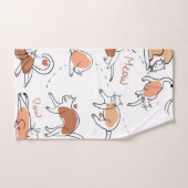 Schattige cartoons pastelpatroon Katten wit bruin Bad Handdoek (Handdoek)