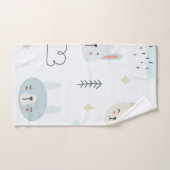 Schattige cartoons pastelpatroon kinder wit blauw bad handdoek (Handdoek)