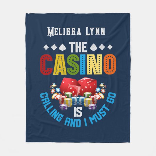 schattige Casino-liefhebbers voegen naam toe Fleece Deken (Voorkant)