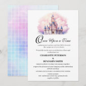 Schattige Castle Sprookje Bruiloft Kaart (Voorkant / Achterkant)