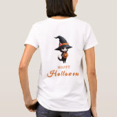 Schattige Cat and Pumpkin Delight T-shirt (Achterkant)