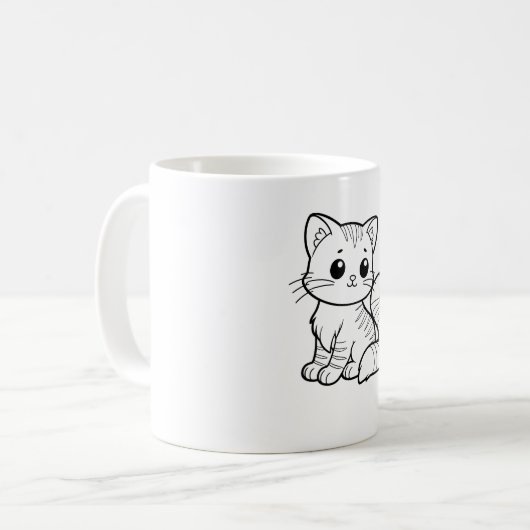 SCHATTIGE CAT ART DESIGN KOFFIEMOK (Voorkant links)