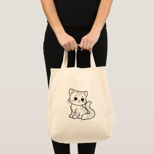 SCHATTIGE CAT ART DESIGN TOTE BAG (Voorkant (product))