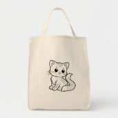 SCHATTIGE CAT ART DESIGN TOTE BAG (Voorkant)