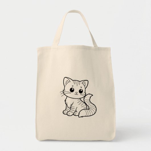 SCHATTIGE CAT ART DESIGN TOTE BAG (Voorkant)