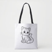 SCHATTIGE CAT ART DESIGN TOTE BAG (Voorkant)