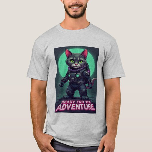Schattige Cat Astronaut T-shirt – klaar voor avont (Voorkant)