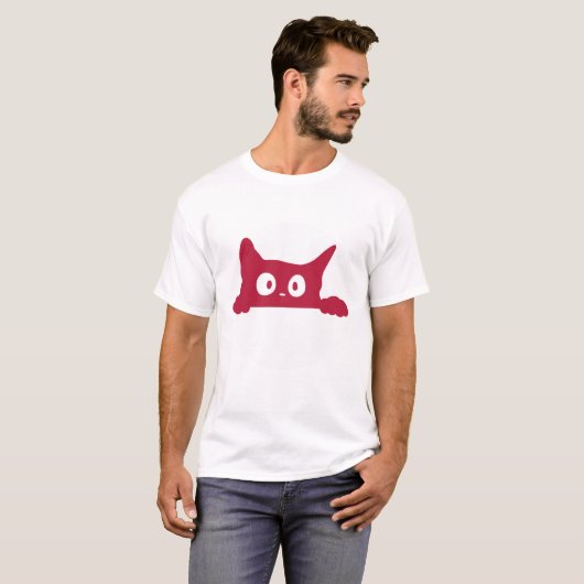 Schattige Cat Basic T-shirt (Voorkant volledig)