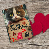 Schattige Cat Be My Valentijn Kaart