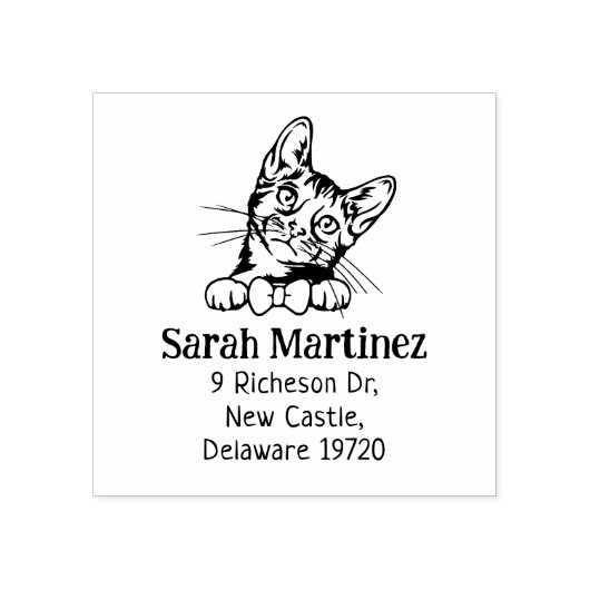 Schattige Cat Bengal-retouradres Rubberstempel (Afrduk)