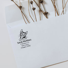 Schattige Cat Bengal-retouradres Rubberstempel