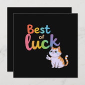 Schattige Cat Best of Luck: Spread Fun en Feline G Kaart (Voorkant / Achterkant)