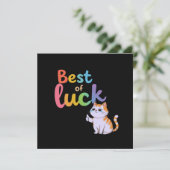 Schattige Cat Best of Luck: Spread Fun en Feline G Kaart (Staand voorkant)