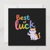 Schattige Cat Best of Luck: Spread Fun en Feline G Kaart (Achterkant)
