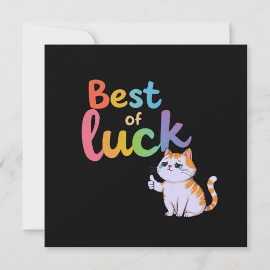 Schattige Cat Best of Luck: Spread Fun en Feline G Kaart (Voorkant)