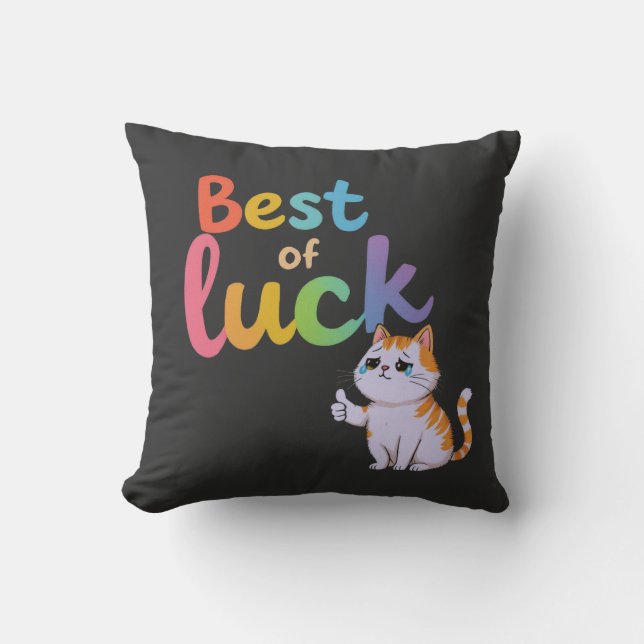 Schattige Cat Best of Luck: Spread Fun en Feline G Kussen (Voorkant)