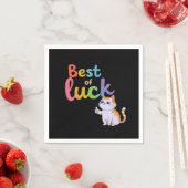 Schattige Cat Best of Luck: Spread Fun en Feline G Servet (Insitu)