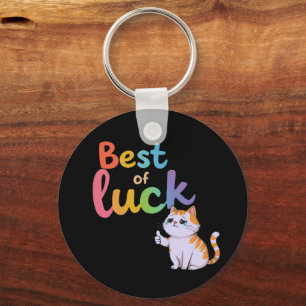 Schattige Cat Best of Luck: Spread Fun en Feline G Sleutelhanger
