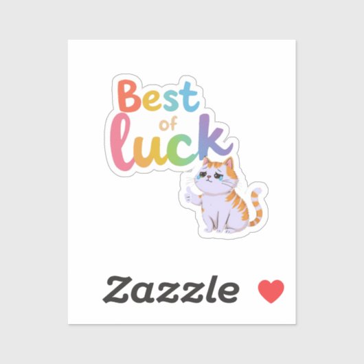 Schattige Cat Best of Luck: Spread Fun en Feline G Sticker (Vel)