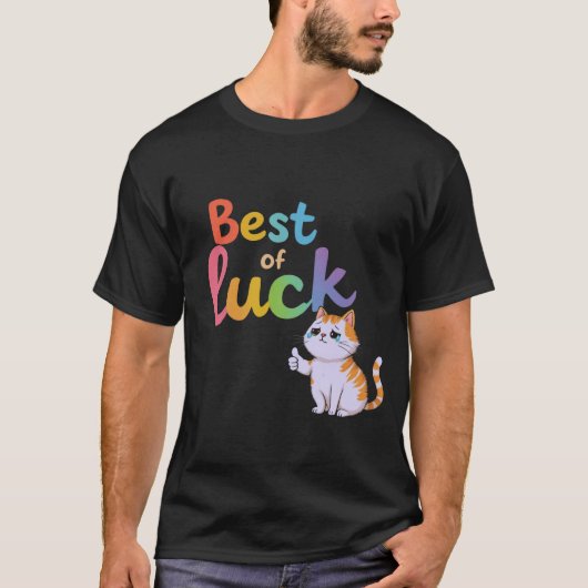 Schattige Cat Best of Luck: Spread Fun en Feline G T-shirt (Voorkant)