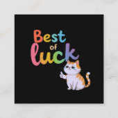 Schattige Cat Best of Luck: Spread Fun en Feline G Vierkante Visitekaartje (Achterkant)