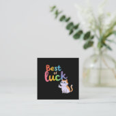 Schattige Cat Best of Luck: Spread Fun en Feline G Vierkante Visitekaartje (Staand voorkant)