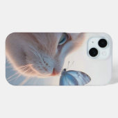 Schattige Cat & Blue Butterfly – Leuke dierenliefh Case-Mate iPhone Case (Achterkant (horizontaal))