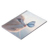 Schattige Cat & Blue Butterfly Spiral Notitieboek (Linkerzijde)