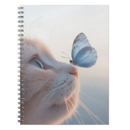 Schattige Cat & Blue Butterfly Spiral Notitieboek