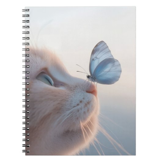 Schattige Cat & Blue Butterfly Spiral Notitieboek (Voorkant)