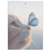 Schattige Cat & Blue Butterfly Spiral Notitieboek Klembord (Achterkant)
