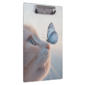 Schattige Cat & Blue Butterfly Spiral Notitieboek Klembord (Rechts)