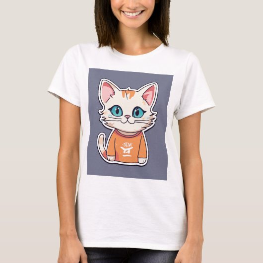 "Schattige Cat Cheerful Friendly T-Shirt – Perfect (Voorkant)