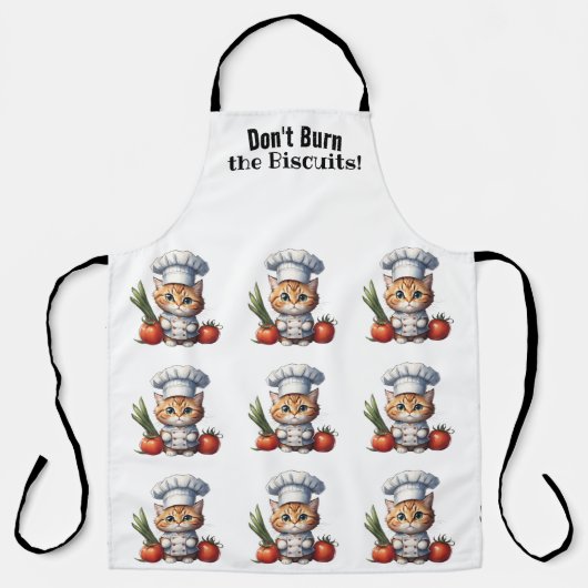 Schattige Cat Chef All-Over Print Schort (Voorkant)