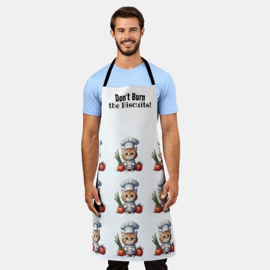 Schattige Cat Chef All-Over Print Schort (Gedragen)