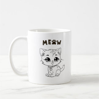 Schattige Cat Coffee Mok ontwerp