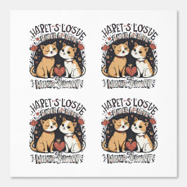 Schattige Cat Couple Wallpaper – Romantisch Kawaii Behang