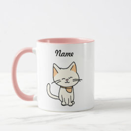 Schattige Cat Custom-Name Mok