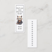 Schattige Cat Don’t You Close Dat Boek Op Me Bladw Contactkaartje (Voorkant / Achterkant)